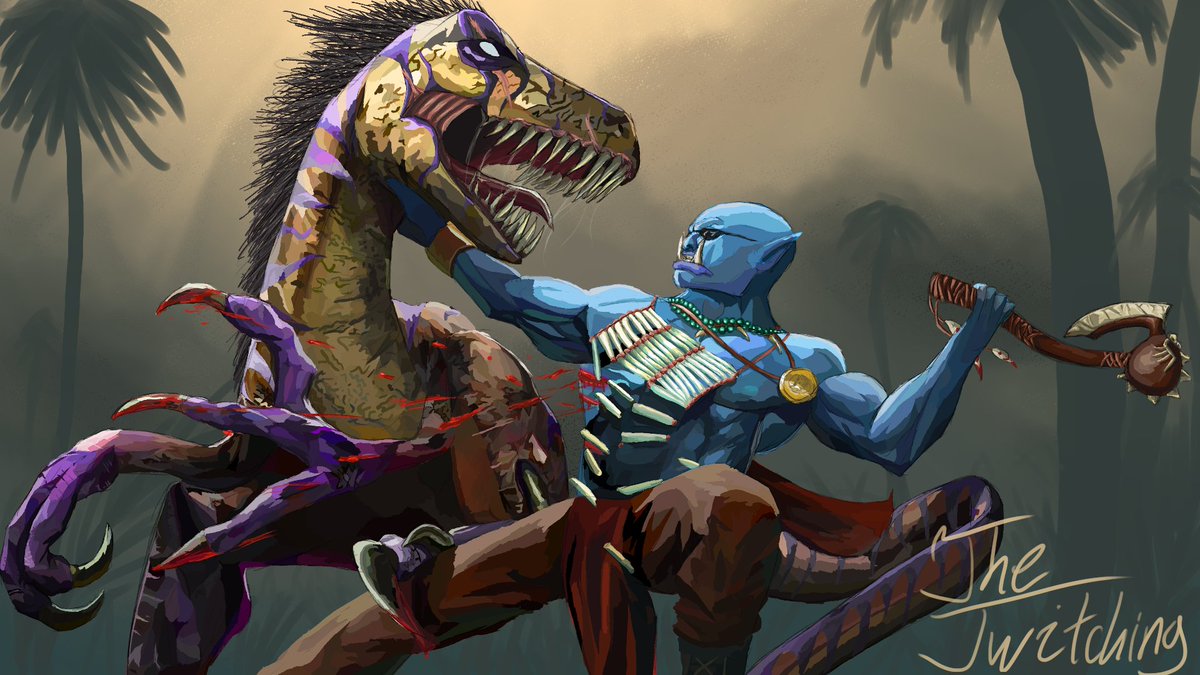 The Twitching (@twitchingthe) on Twitter photo Just in time for <a href="/NightdiveStudio/">Nightdive Studios</a> 's new remaster of #Turok 3. I made some #art inspired by the original Turok where I drew my OC Twork facing down with the Raptor from the 2008 game, while wielding Evolution's Warclub. Hope you enjoy both the #games and the #artwork! Just in time for <a href="/NightdiveStudio/">Nightdive Studios</a> 's new remaster of #Turok 3. I made some #art inspired by the original Turok where I drew my OC Twork facing down with the Raptor from the 2008 game, while wielding Evolution's Warclub. Hope you enjoy both the #games and the #artwork!