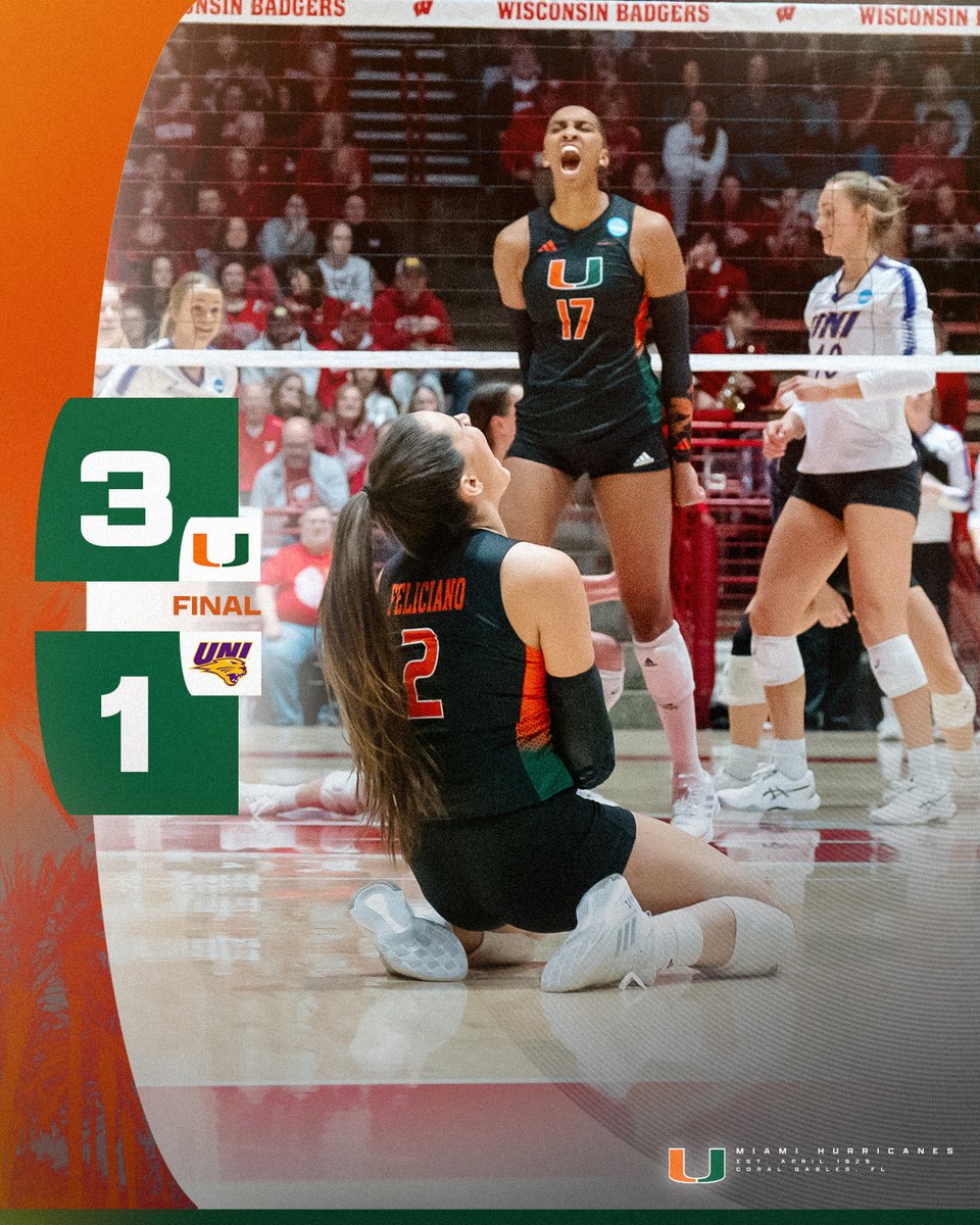 STILL DANCING 🙌

Miami takes down (8) UNI, 3-1!
