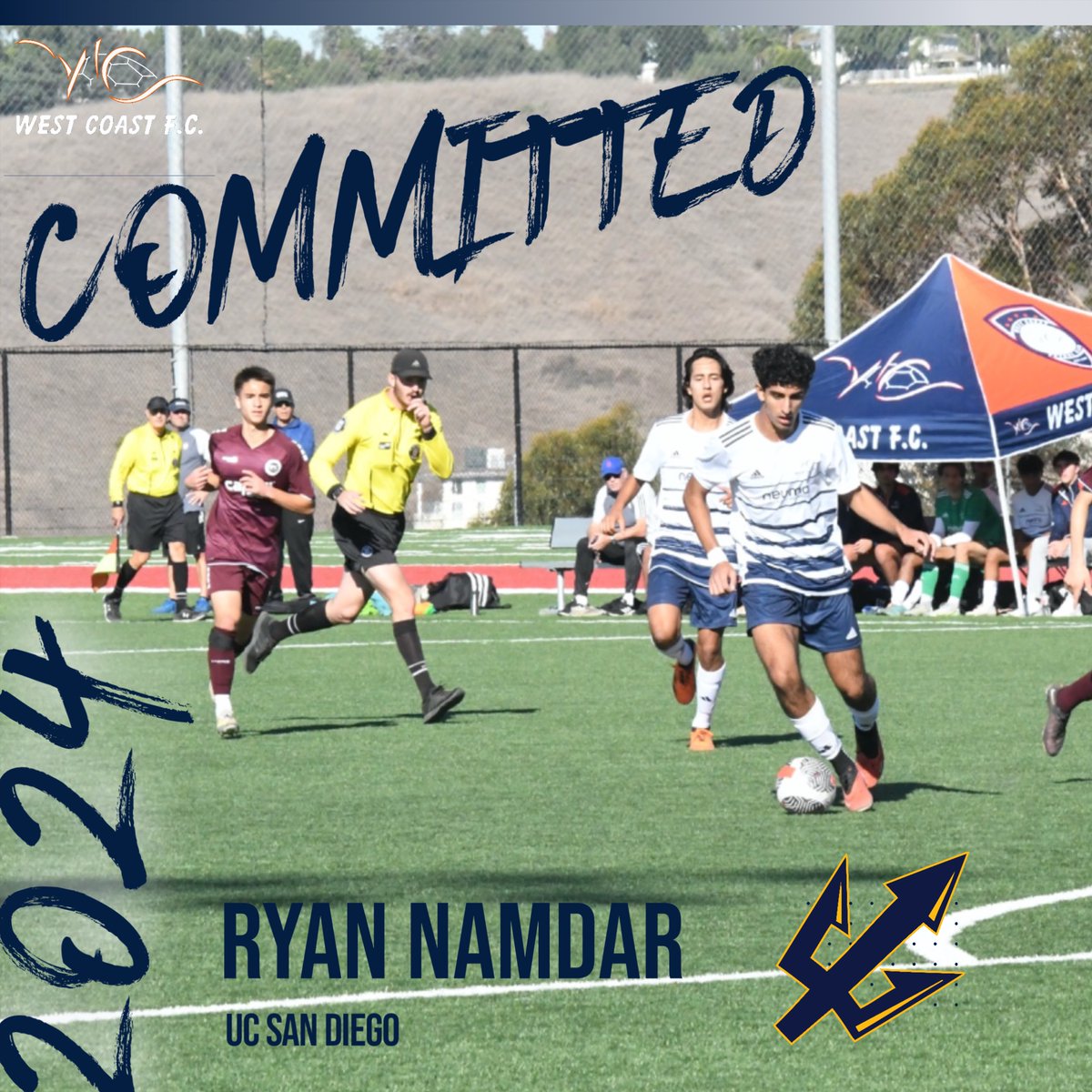 West Coast FC is proud to announce that Ryan Namdar from our 05/06 ECNL Canales team has signed with the University of California at San Diego. <a href="/ECNLboys/">ECNL Boys</a> <a href="/UCSD/">UC San Diego</a>