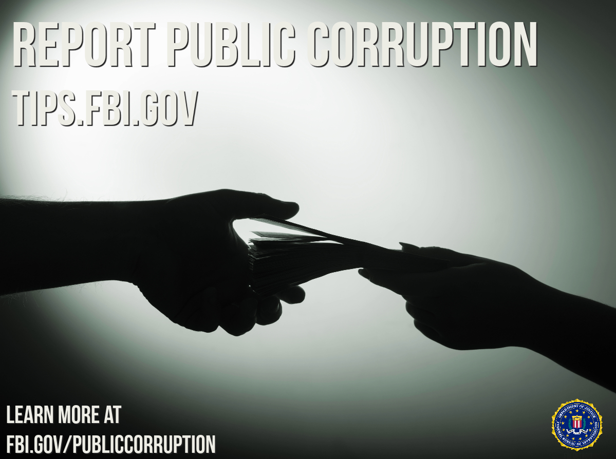 #DYK many of the #FBI's corruption investigations start with a tip from the public? Our public corruption program focuses on investigating violations of federal law by public officials at all levels of government, and much more. fbi.gov/publiccorrupti…