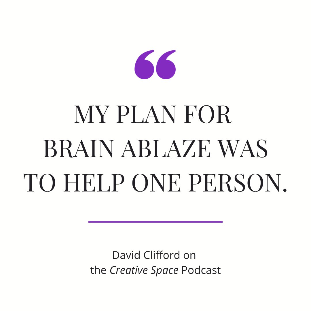 If you set the goal of helping one person through your work, you could potentially be helping a lot of people.

Love this quote from David Clifford of @BrainAblaze on the Creative Space Podcast. 💜✨

#epilepsy #EpilepsyAwarenessMonth #quoteoftheday 

bit.ly/3N3YICq