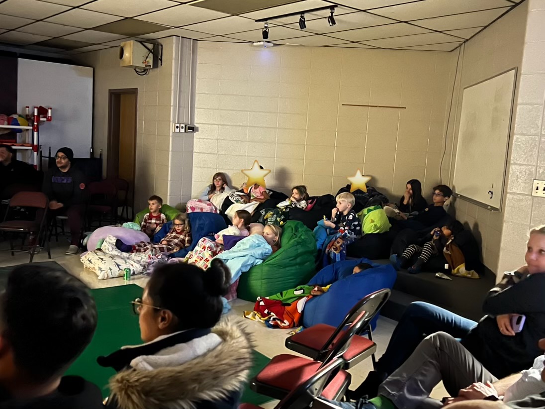 Family movie night was a success at Powers!