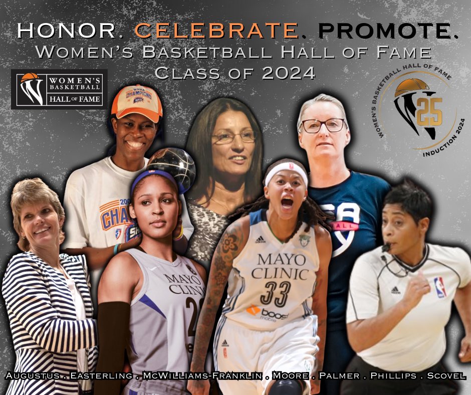 CONGRATULATIONS to the WBHOF Class of 2024 Hall of Famers. Join us April 27th in Knoxville, TN to celebrate this class, the “Trailblazers of the Game” @cheyneyuniv, and the “For The Love of the Game” award recipients (Afghan Athlete Resettlement Program).