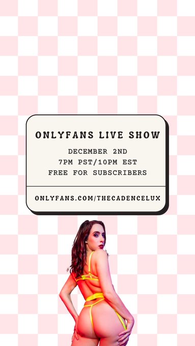 𝗢𝗻𝗹𝘆𝗙𝗮𝗻𝘀 𝗟𝗶𝘃𝗲 𝗦𝗵𝗼𝘄 💕  ✨ 𝗗𝗲𝗰𝗲𝗺𝗯𝗲𝗿 𝟮 𝟳𝗽𝗺 𝗣𝗦𝗧/𝟭𝟬𝗽𝗺 𝗘𝗦𝗧 ✨  𝗡𝗲𝘄 𝘀𝘂𝗯𝘀 𝗷𝗼𝗶𝗻 𝗳𝗼𝗿 𝗳𝗿𝗲𝗲 ⬇️ 🔗 https://t.co/RLuEb4UurD