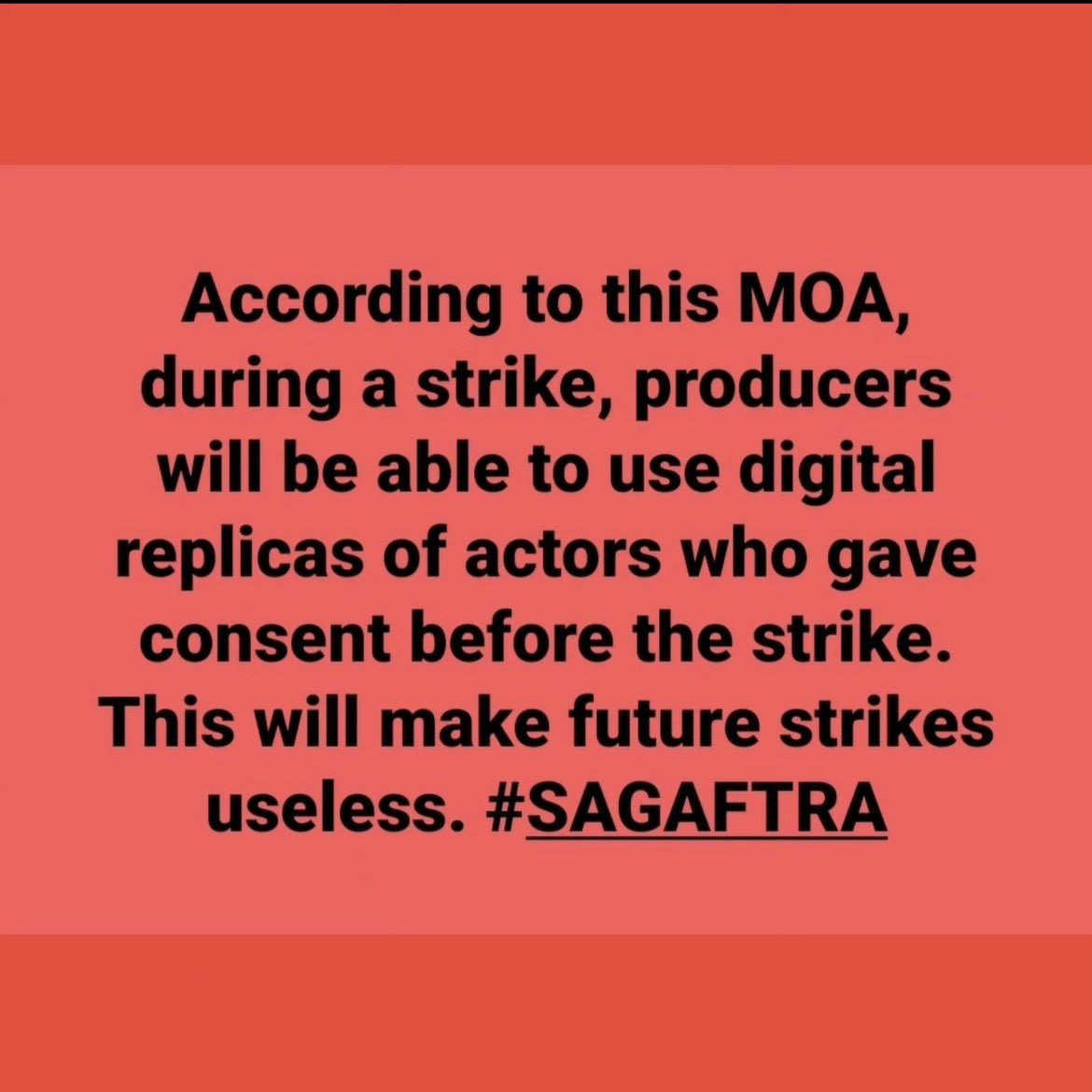 Recommend VOTING NO to AI replacing human actors & using our previous work, even our auditions, to train our AI replacements. And No to not owning our own digital identity! And No to not getting streaming residuals! 
#LevelUpMyContract #SAGAFTRAstrong #SAGAFTRA #SAGAFTRAstrike