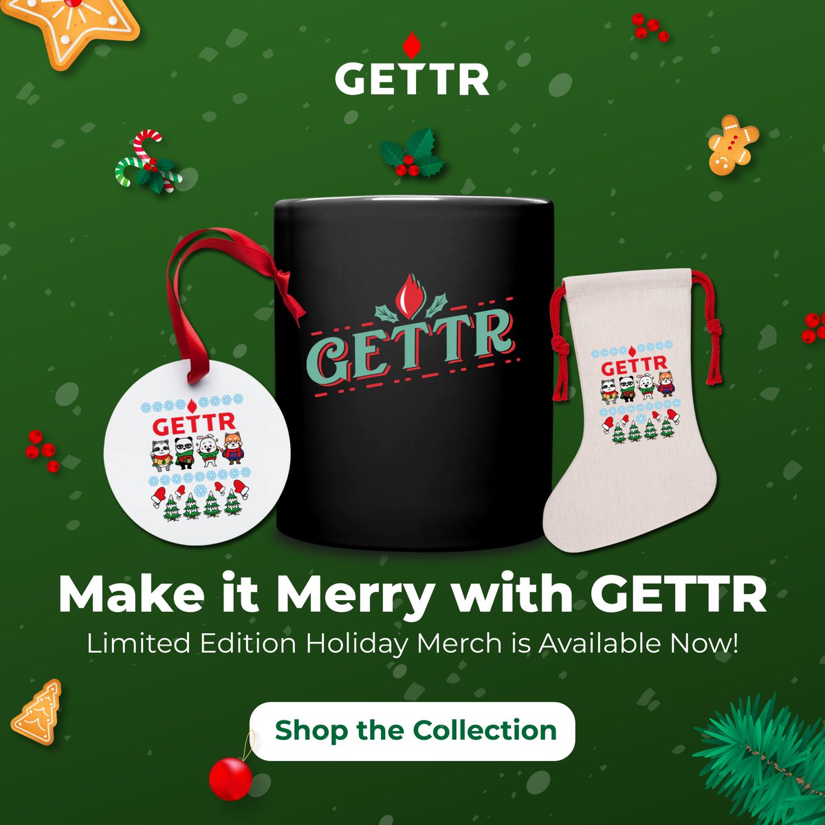 🎅'Tis the season for GETTR gear! 🎅 Our holiday merch collection has arrived - ugly sweaters, comfy hoodies, coffee mugs & more! This special collection is only available for a limited time, so shop these holly jolly hits while you can!🎄 Shop now: store.gettr.com/collections/ge…