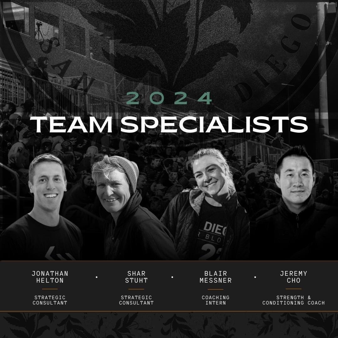 Announcing our Team Specialists for the 2024 season…

Please join us in welcoming back Jonathan “Goose” Helton, Shar Stuht, Blair Messner, and Jeremy Cho!