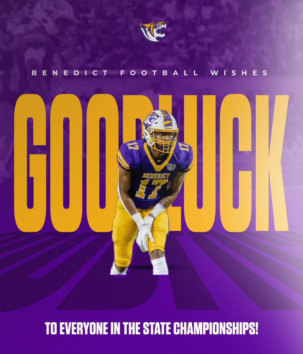 Go Tigers! We want to wish everyone luck in the @SCHSL State Championships! #EyesonthePRIZE #CWCW #DigDeep #ColaBuilt #PayTheFEE #RARE @benedict_tigers @BenedictEDU @HBCUGameday @HBCUDigital @HBCUSports1 @MCAOFGA @SC_MCAssoc @SCFCA1 @SCHSL @HBCU_Plus