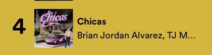 MiriamFrankl's tweet photo. This is the music I listen to on the drive home from work 

Spotify Wrapped Top 5 
 #4 Song and #3 Artist 
@brianjoralvarez https://t.co/beyBjpAjG7