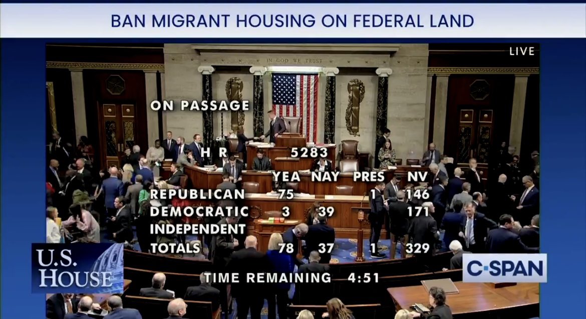 TrangDo99309960's tweet photo. House Republicans passed 4 new bills:

HR 5691 – Freezes $6B in Iranian prisoner swap funds

HR 5283 – Bans migrant housing on federal land

HR 4666 – Requires SBA IG to report on COVID fraud

HR 4667 – Requires SBA Admin to issue guidance on handling returned PPP loans https://t.co/lpcDBu7Bos