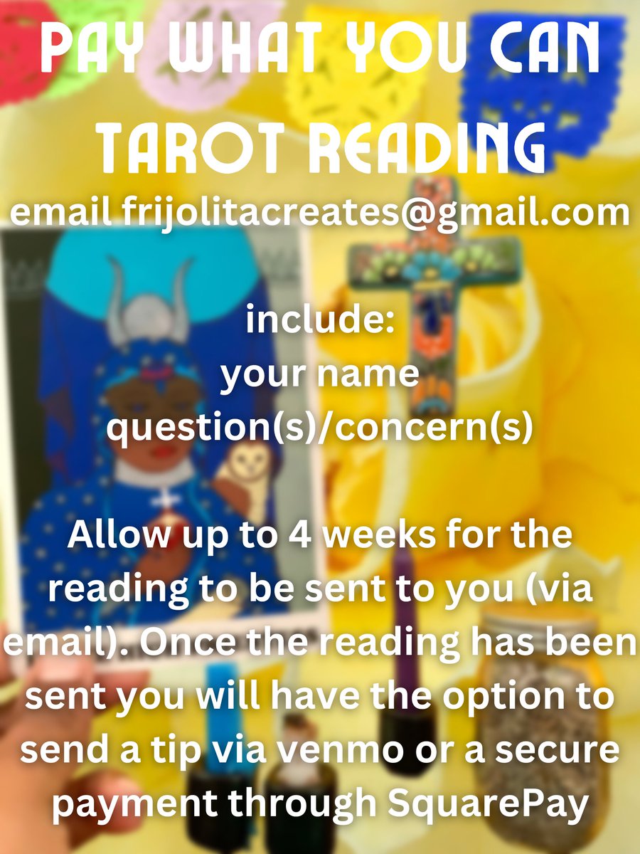 tis the season of giving! I'm offering Pay What You Can Tarot Readings for the unforeseen future, grab one while you can! you can also head to my website frijolitacreates.com to learn more about me and my art practice! #TarotReading #PayWhatYouCan #Tarotoffering