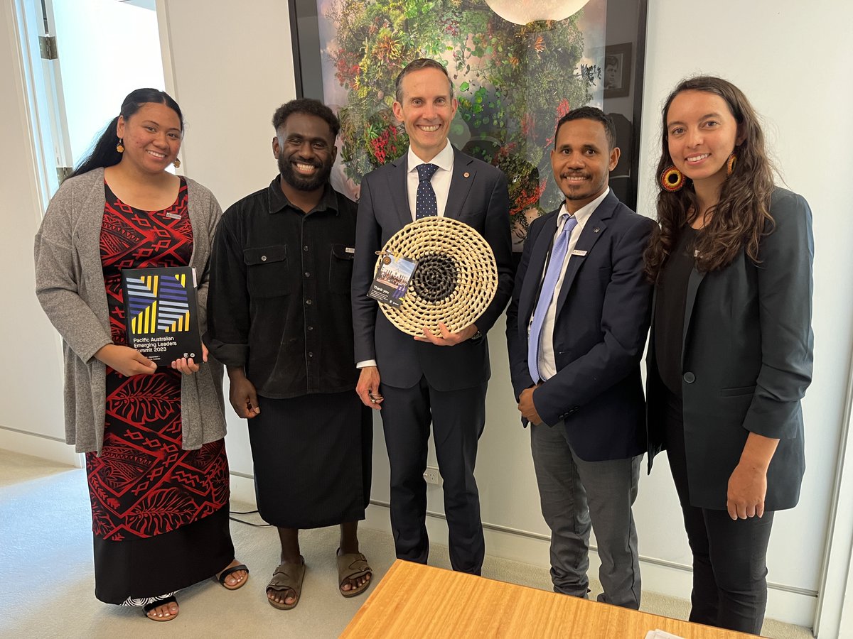 In a busy parliamentary week, a real highlight was meeting with Autalaga Tuialii, Joash Taufa'ahau, Shane Ailu & Bianca Manning, to discuss climate change in the Pacific. #auspol #climatechange @micahaustralia