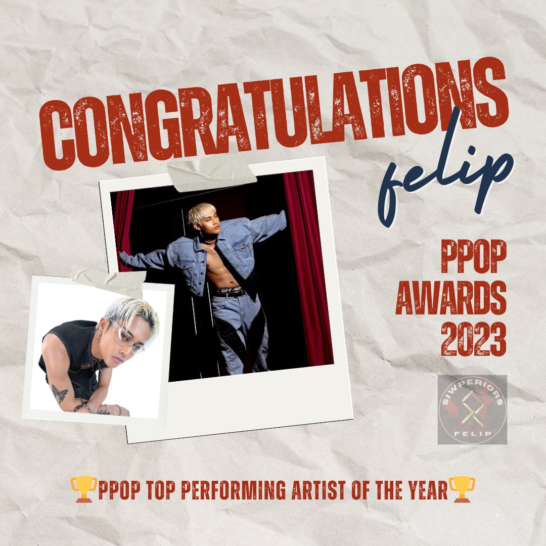 _siwperiors's tweet photo. 🎉Our #MAHALIMA won eight awards from PPOP AWARDS 2023.🎉

Congratulations FELIP/SB19 and Mama Sony 🎉🥳

🏆: PPop Top Global Artist of the Year:
@SB19Official

 🏆: PPop Video of the Year:
GENTO

 🏆: PPop Song of the Year:
GENTO

🏆: PPop Album of the Year:
PAGTATAG
 
🏆: PPop Male Vocalist of the Year:
STELL AJERO
 
🏆: PPop Top Performing Artist of the Year:
FELIP

🏆: PPop Top Male Leader of the Year:
PABLO

🏆: PPop Top New Artist of the Year:
JOSH CULLEN

🏆: PPop Record Label of the Year: 
@sonymusicph

#FELIP @felipsuperior
#SB19 
#MAHALIMA