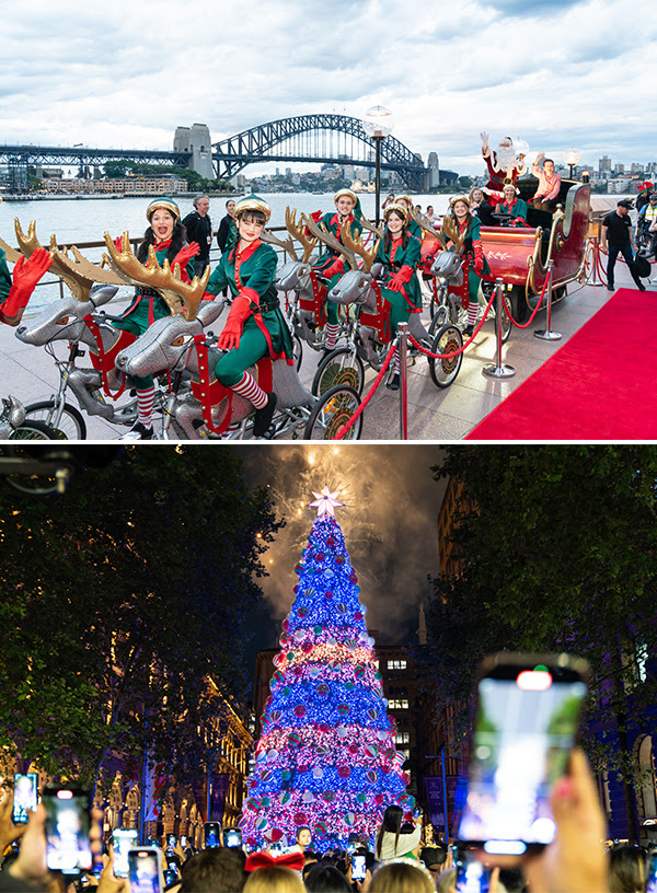 Lighting the Xmas tree in @cityofsydney with @CloverMoore and the elves.