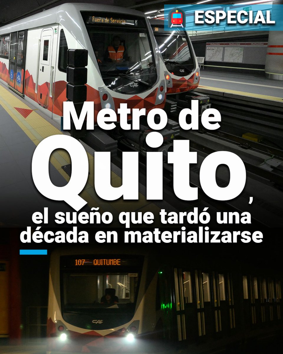 Primicias's tweet photo. El Metro de #Quito al fin es una realidad y las nuevas realidades obligan a los ciudadanos a adaptarse al cambio y adoptar nuevas costumbres. https://t.co/suXfpkNsyF https://t.co/nfdubF71Ex