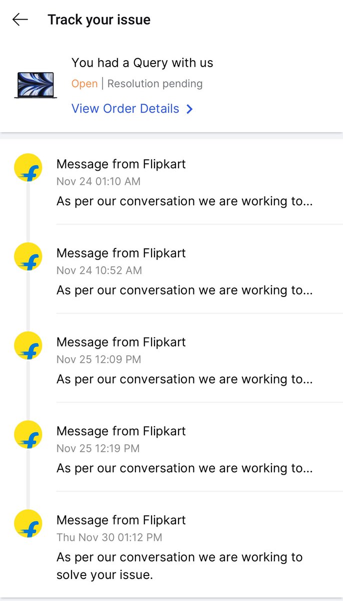 bharatudey's tweet photo. @Flipkart @flipkartsupport @consumerforum_ Now that all the deadlines of reassurances have been over, Flipkart is not even bothered to provide the estimated time for resolution of the issue. Even after 21 days, being a customer I’m empty handed, harassed and humiliated by their services
#whereismyorder #Flipkart #Justice https://t.co/eFimNevtzV