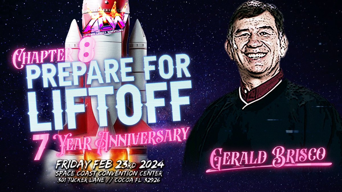 WrestlingAtomic's tweet photo. PRESS RELEASE: @WrestlingAtomic is excited to announce the return of WWE Hall Of Famer and legend @Fgbrisco He will be apart of ALW's HISTORIC 7 Year Anniversary show on Friday February 23rd in Cocoa Florida! Tickets will go ON SALE at NOON! #PrepareForLiftoff https://t.co/vy2q0D5WTy