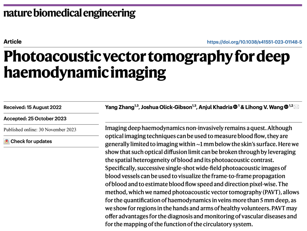 Photoacoustic vector tomography for deep haemodynamic imaging

rdcu.be/dssWq