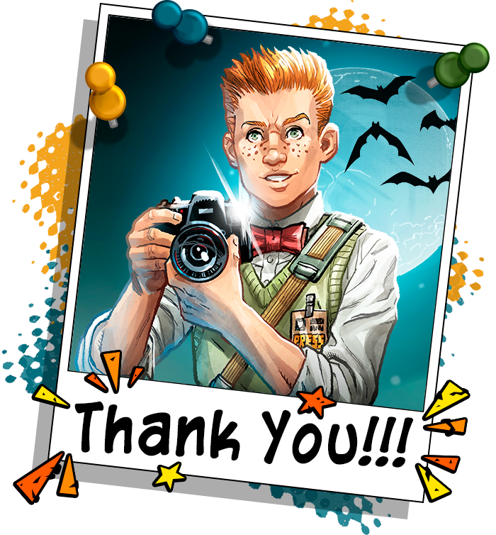 CMONGames's tweet photo. Our campaign against the Anti-Life has reached its end, and a fantastic nail-biter of an end it was!

And we discovered Jimmy saved the last piece of film for a selfie! 

This campaign is over, but who knows what else the master plan might have in store for us? https://t.co/tPiFY8Pn4Y