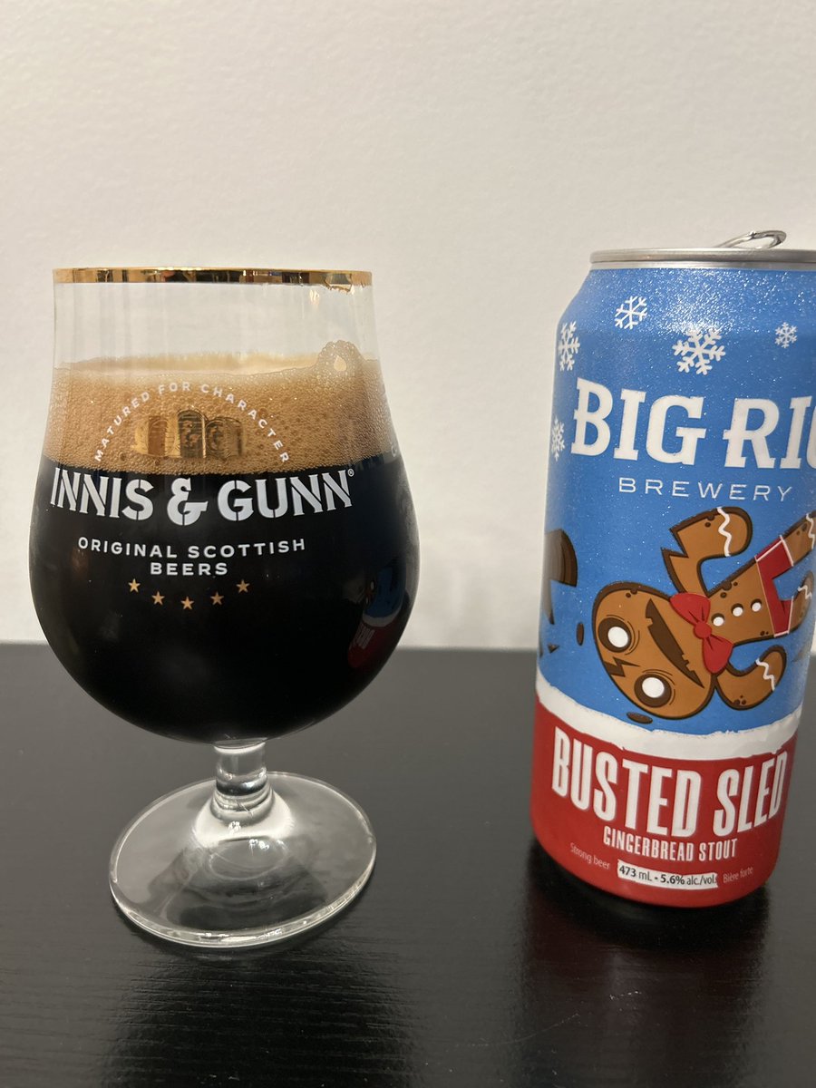 It’s been a while since I made beer post. 

This Gingerbread Stout from @BigRigBrewery is on the light side, but has pleasant hints of cookie and spices reminiscent of the iconic holiday cookie. 

Definitely worth a try. #ontariocraftbeer #CraftBeer