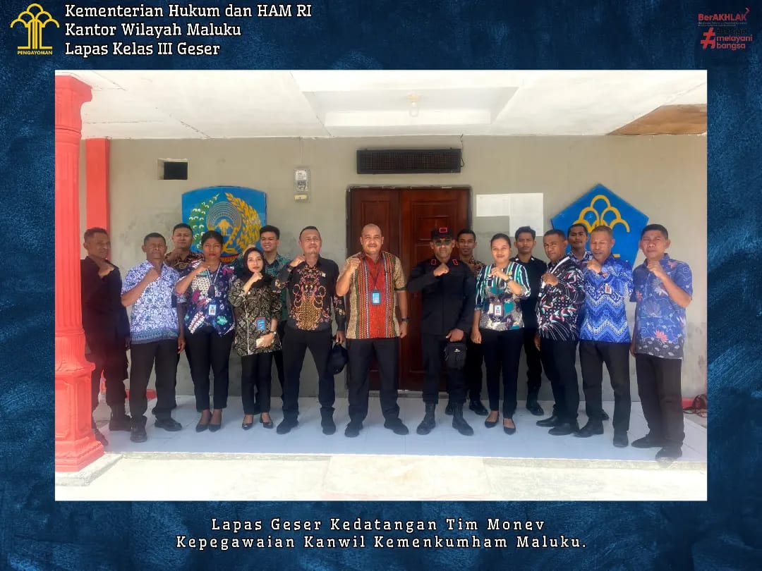 lapas3geser's tweet photo. ‘Lapas Geser Kedatangan Tim Monev Kepegawaian Kanwil Kemenkumham Maluku.’

Info Selengkapnya :👇🏻
https://t.co/vLvmEc4NLp

#KemenkumhamRI
#KanwilKemenkumhamMaluku
#KumhamManise
#DivisiPemasyarakatanMaluku
#Lapas3Geser https://t.co/aZy1EHAE62