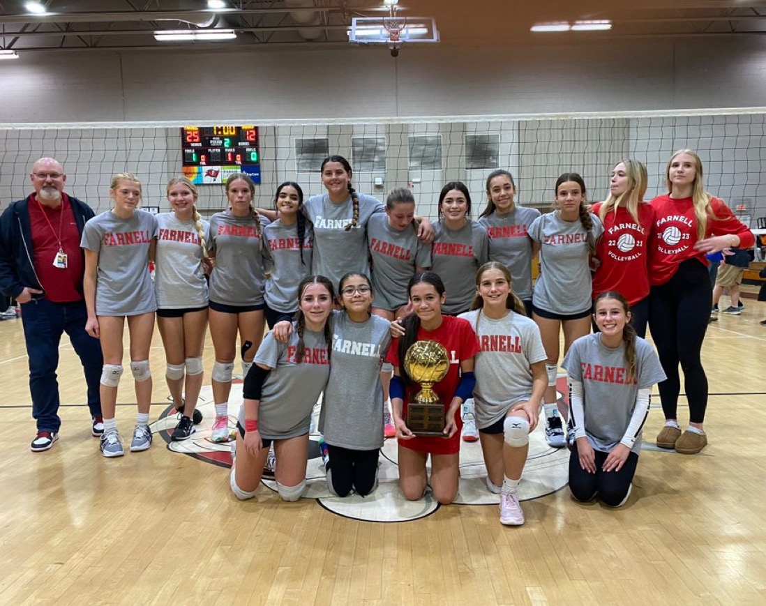 Farnell Girls Volleyball Team won the County Championship! #FalconPride ❤️🖤 Excellence in the classroom and on the court!