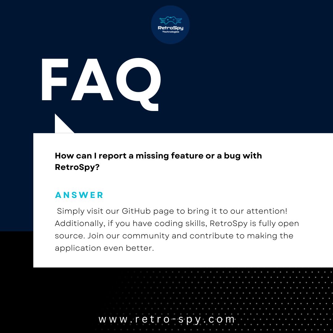 RetroSpyDisplay's tweet image. 𝐇𝐨𝐰 𝐜𝐚𝐧 𝐢 𝐫𝐞𝐩𝐨𝐫𝐭 𝐚 𝐦𝐢𝐬𝐬𝐢𝐧𝐠 𝐟𝐞𝐚𝐭𝐮𝐫𝐞 𝐨𝐫 𝐚 𝐛𝐮𝐠 𝐰𝐢𝐭𝐡 𝐫𝐞𝐭𝐫𝐨𝐬𝐩𝐲?
.
.
Visit our website: 👉 @ retro-spy.com
.
.
#technologylover #inputDisplay #Keystroke #Consoles #RetroSpy #NintendoSpy #hardwaresoftware #hardwaresolution