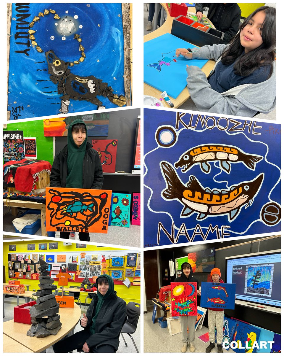 LisaMactbay's tweet photo. Another incredible week with the most awesome group of grade 9’s in KZ Lodge program @HammarskjoldP ! Woodland Art, Canoe paddles, Shale Art, learning about Inukshuk’s & Petroforms #learningfromtheland (NAC10) #artwork #outsidethebox https://t.co/qoKoiZSOqN