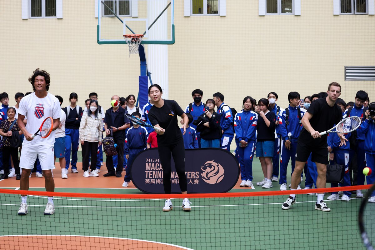 CGTN Sports Scene (@cgtnsportsscene) on Twitter photo 🎾China's Zhang Zhizhen, Wang Xinyu, and World No. 23 Tallon Griekspoor <a href="/Griekii/">Tallon Griekspoor</a> took their racquets to local schools ahead of the inaugural #MacauTennisMasters which will take place from 2-3 December at the Macau East Asian Games Dome🇲🇴
<a href="/MGMMacauTennis/">MGMMacauTennisMasters</a> <a href="/thisisGBA/">Hi,GBA</a> 🎾China's Zhang Zhizhen, Wang Xinyu, and World No. 23 Tallon Griekspoor <a href="/Griekii/">Tallon Griekspoor</a> took their racquets to local schools ahead of the inaugural #MacauTennisMasters which will take place from 2-3 December at the Macau East Asian Games Dome🇲🇴
<a href="/MGMMacauTennis/">MGMMacauTennisMasters</a> <a href="/thisisGBA/">Hi,GBA</a>