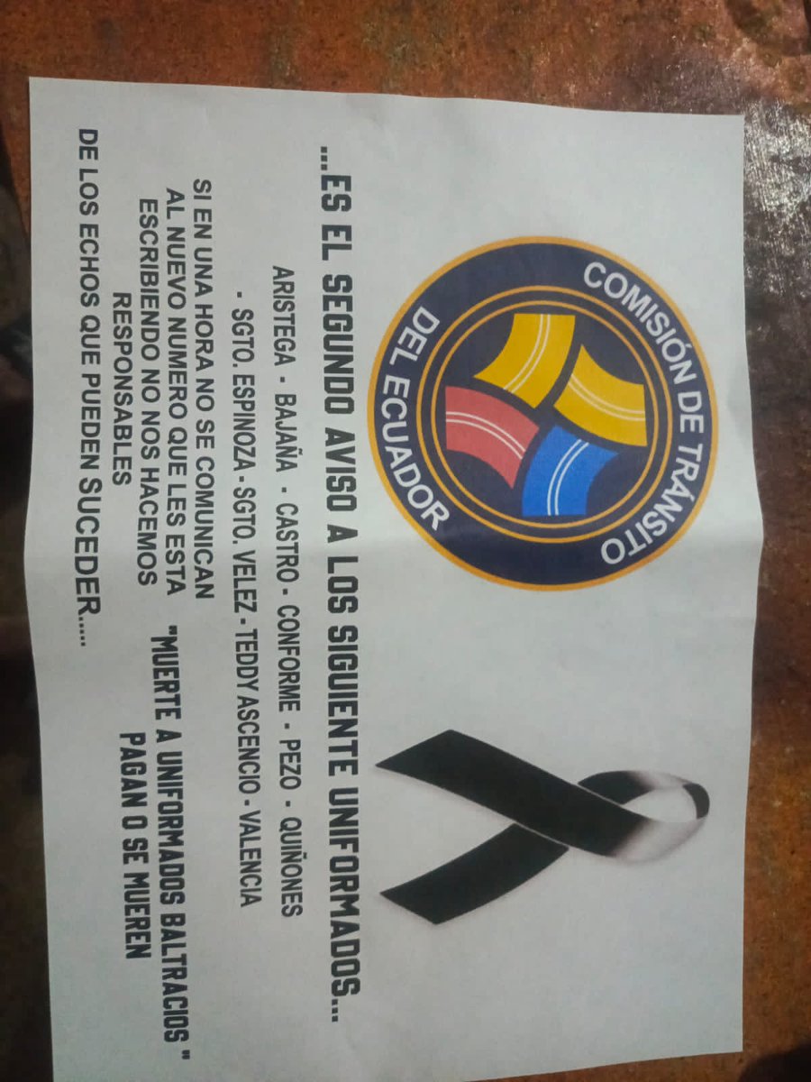 EmergenciasEc's tweet photo. Terrible!!
Agentes de tránsito de la Provincia de santa Elena están siendo víctimas de extorsión!! https://t.co/IbQDhlpH1S
