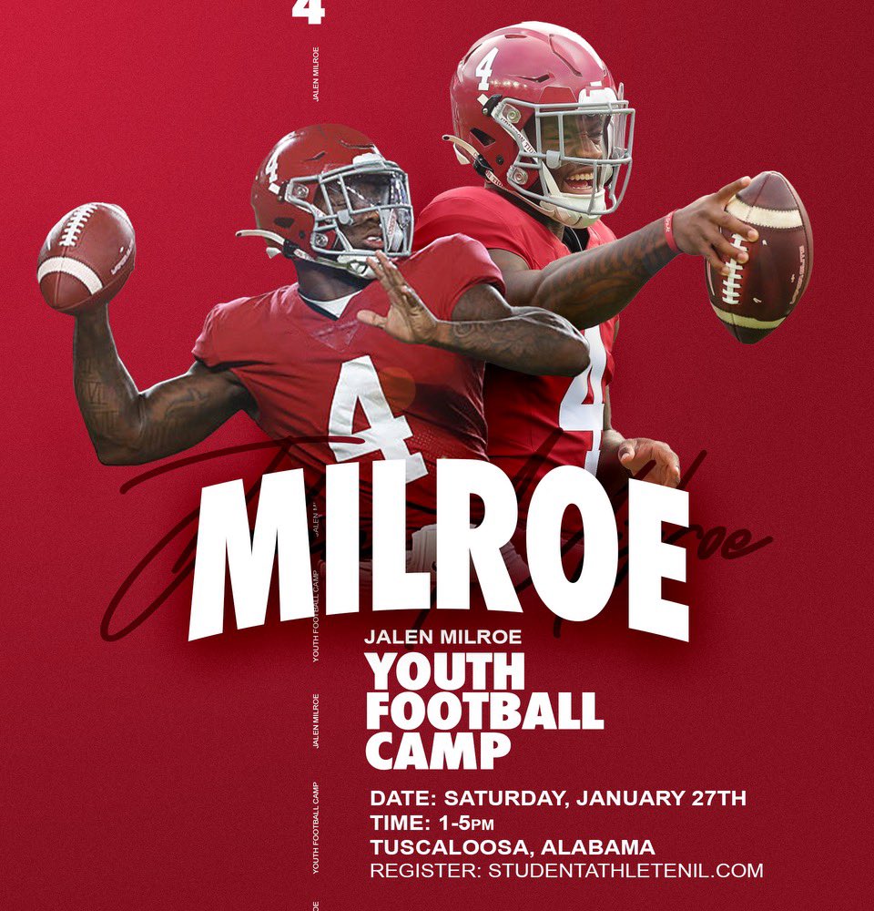 Can't wait to see y'all there! Sign up with the link below and bring a friend! @sanilcamps 
#rolltide
studentathletenil.com/sanil-camps/ja… (studentathletenil.com/sanil-camps/ja…)