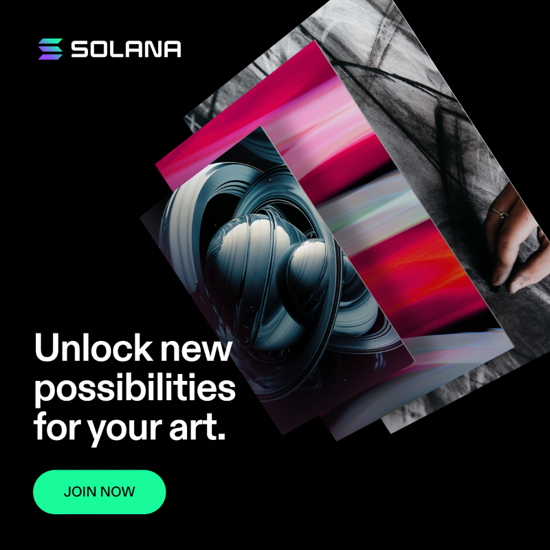 solana's tweet photo. Artists are choosing Solana because it’s built for them, by them. 
Evolve your craft, unlock a global audience, and maximize earnings with the latest updates tailored specifically for artists like you, delivered directly to your inbox.
