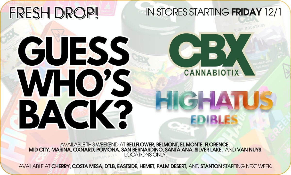 Catalyst_WFTP's tweet photo. #CANNABIOTIX &amp; #HIGHATUS FRESH DROP! 🔥 TOMORROW! 🚨 @CBX_CANNABIOTIX  @highatus_  

Find your local Catalyst below! 🌱
https://t.co/58XW4sdSwy https://t.co/XNEBPqZ1Sv