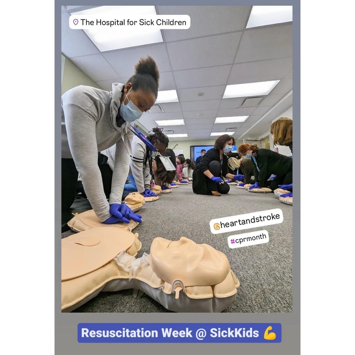 Resuscitation Week 2023 at SickKids and ALL the CPR classes were filled 😀💪#CPRmonth #heartandstroke @heartandstroke