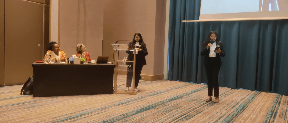 IndiaGttp's tweet photo. Teams of 14+ Countries from different continents participated in the conference. Two students of GTTP India, Durva Pandya &amp; Khushi Shah presented their research papers on Global platform and got accolades &amp; appreciation from all the dignitaries (tourism professionals). https://t.co/mDOCZl46kG