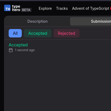 theanuragdev's tweet image. I've completed Day One - Advent of TypeScript 2023 typehero.dev/challenge/day-1 #AdventOfTypescript
lol it was good, the difficulty will increase with days.
@trashh_dev