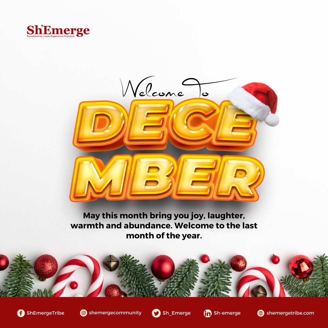 Sh_Emerge's tweet image. #DecemberIsHere

Shout out to every single Queen who has put in efforts towards self-development this year, it&apos;s the last month of the year and you are doing well.

Welcome to December.
#ShemergeInternational #Shemerge #FrancesAbirigho #december1st2023  #ShemergeInBusiness