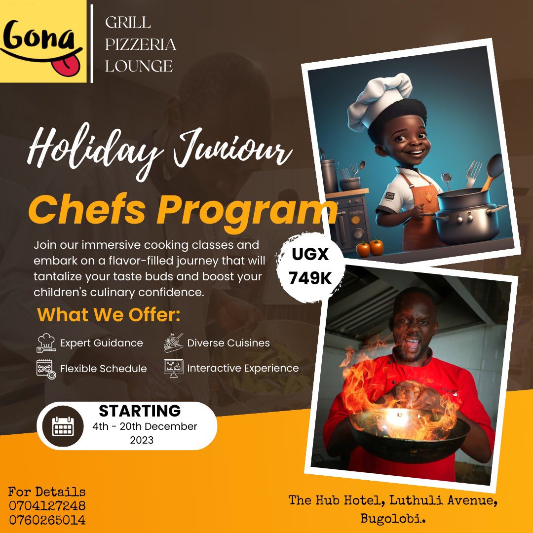 rudende's tweet photo. Looking for how to occupy the kids during their long holiday? Check out this junior chef program run by @ChefGONA starting next Monday the 4th of December. 

It’s a win-win, if you ask me. https://t.co/EkDiwH9P7O