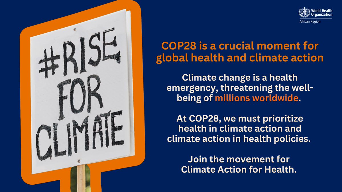 WHOAFRO's tweet photo. #COP28 is our chance to address the global challenges at the climate-health nexus. Global leaders must lead the charge toward policy change and support initiatives that promote a just transition for a healthier, more resilient future.
#ClimateResilientHealthCare
#HealthForFuture https://t.co/OOq3goyvq3