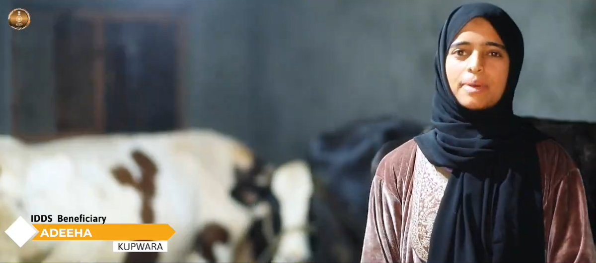 SaqibQashmiri's tweet photo. Adeeha, a beneficiary from #Kupwara under the IDDS scheme of the Animal Husbandry Department, has successfully established and operates a dairy farm with financial assistance.
#DevelopingJK #WomenEmpowerment https://t.co/SfagNC6P8f