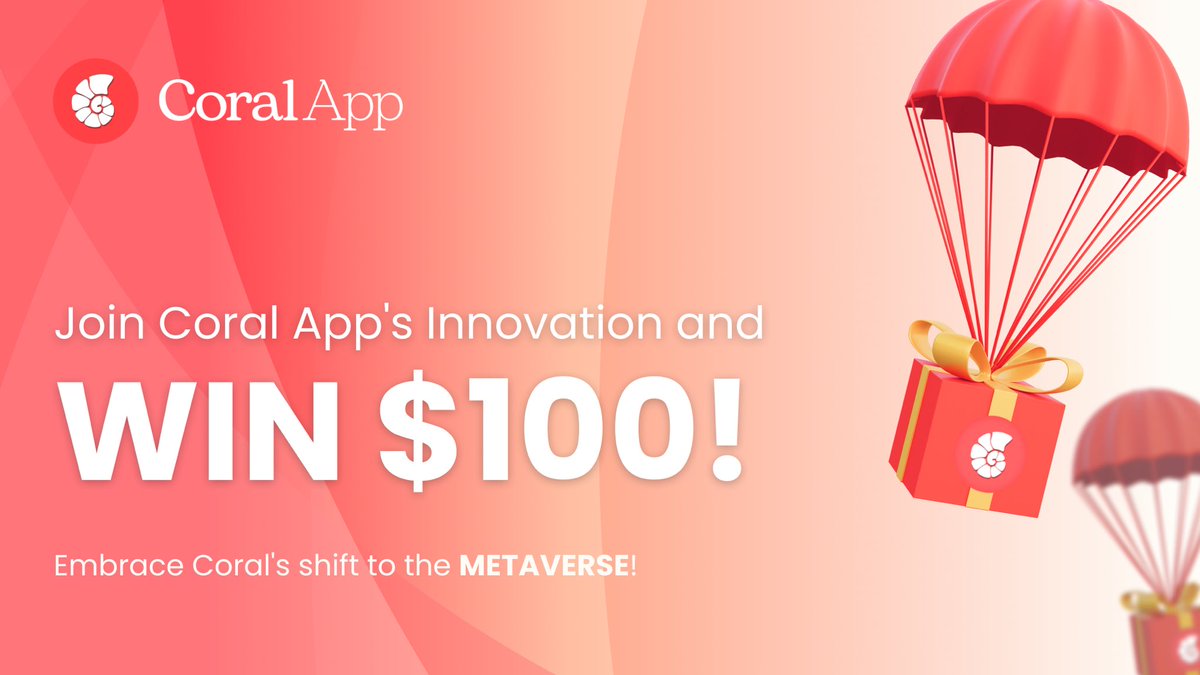 🔥Participate in the CoralApp Innovation Event for a chance to win $100. 💸 Unleash your creativity and dive into the future of the Metaverse!

🔗 galxe.com/Coral/campaign…

✨ Don't miss out on this exciting opportunity! 

#Galxe #InnovationChallenge #CoralApp
