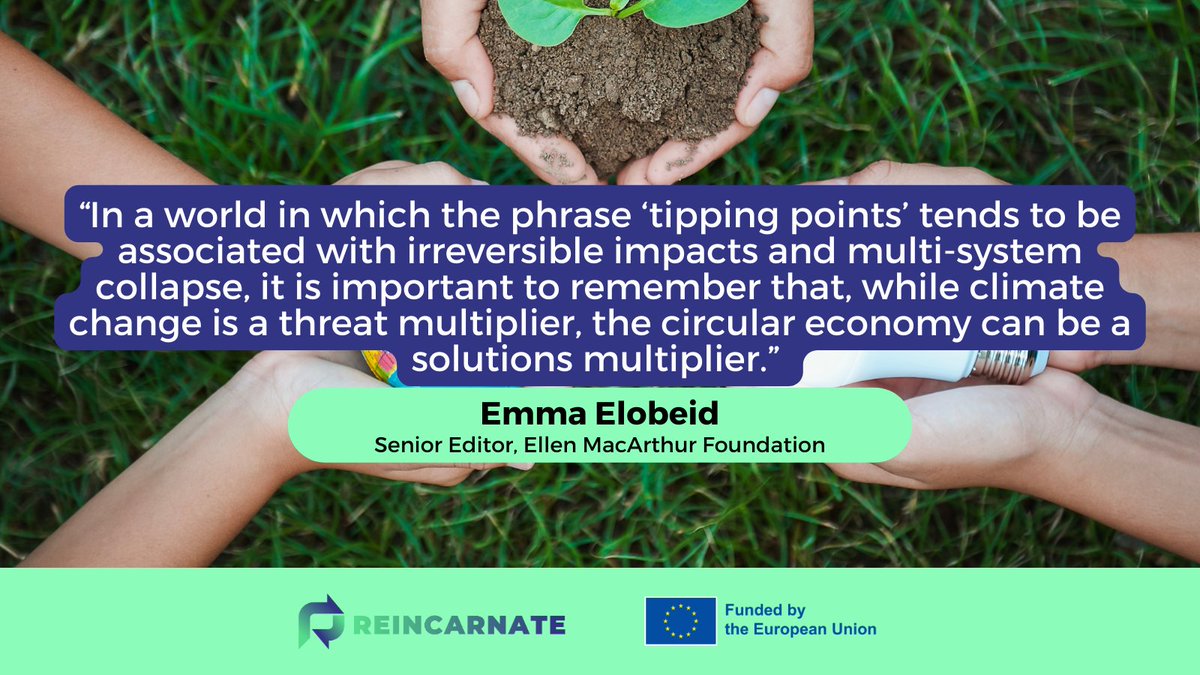 Reincarnate 🇪🇺 (@reincarnateeu) on Twitter photo 🌿#ClimateChange operates as a threat multiplier, but the #CircularEconomy emerges as a solutions multiplier!
Let's reflect on a profound insight from <a href="/emmaelobeid/">Emma Elobeid (she/her)</a> - <a href="/ellenmacarthur/">Ellen MacArthur</a> "History has its eyes on #COP28 "
We must integrate #circularity into the climate narrative! 🌿#ClimateChange operates as a threat multiplier, but the #CircularEconomy emerges as a solutions multiplier!
Let's reflect on a profound insight from <a href="/emmaelobeid/">Emma Elobeid (she/her)</a> - <a href="/ellenmacarthur/">Ellen MacArthur</a> "History has its eyes on #COP28 "
We must integrate #circularity into the climate narrative!