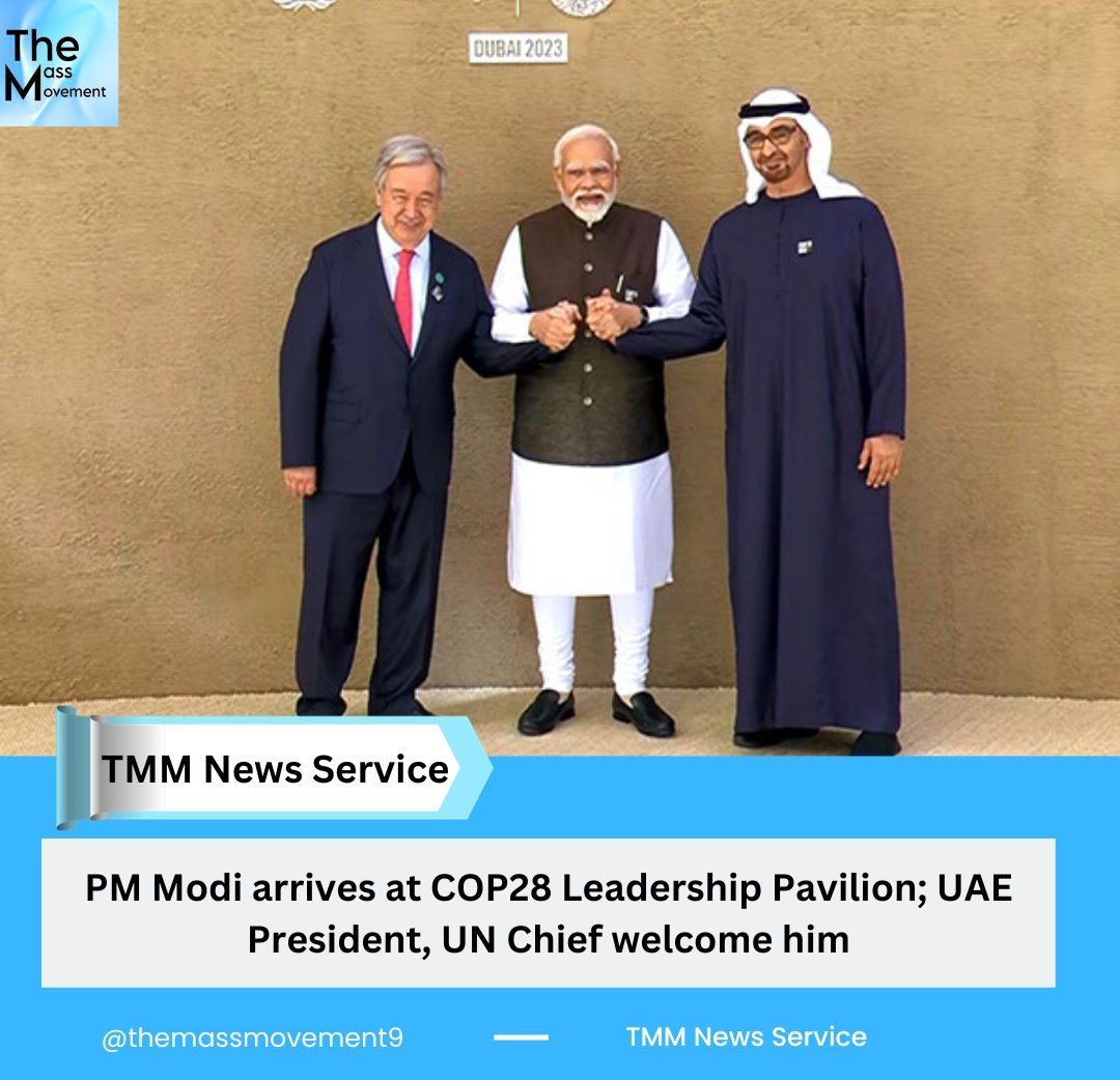 PM Modi welcomed at #COP28 meet.