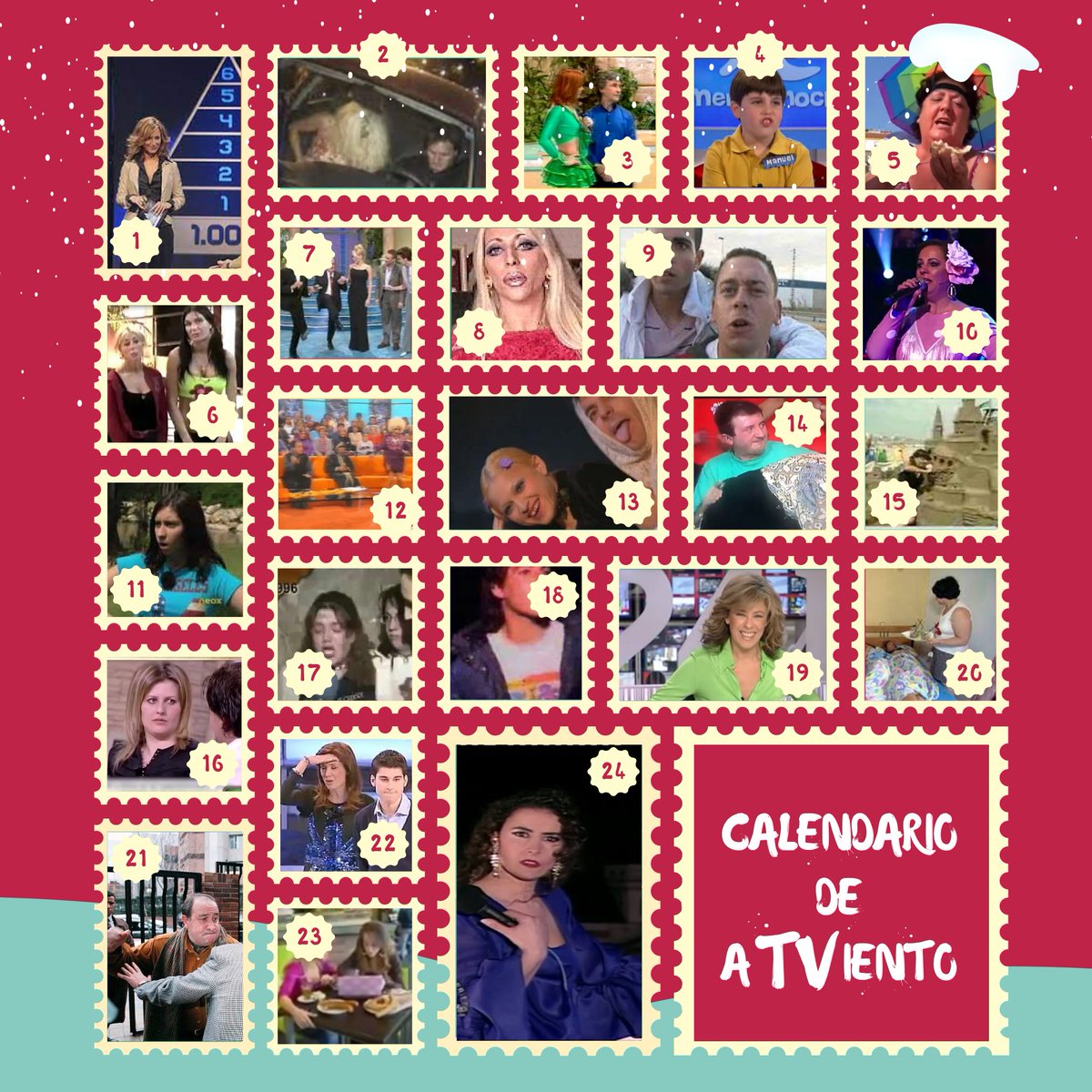 Soniamangas's tweet photo. 🎄 Calendario de aTViento 🎁

Cada día, del 1 al 24 de diciembre, un vídeo mítico de la tele 🧵👇🏻 https://t.co/q3gWQs8dyC