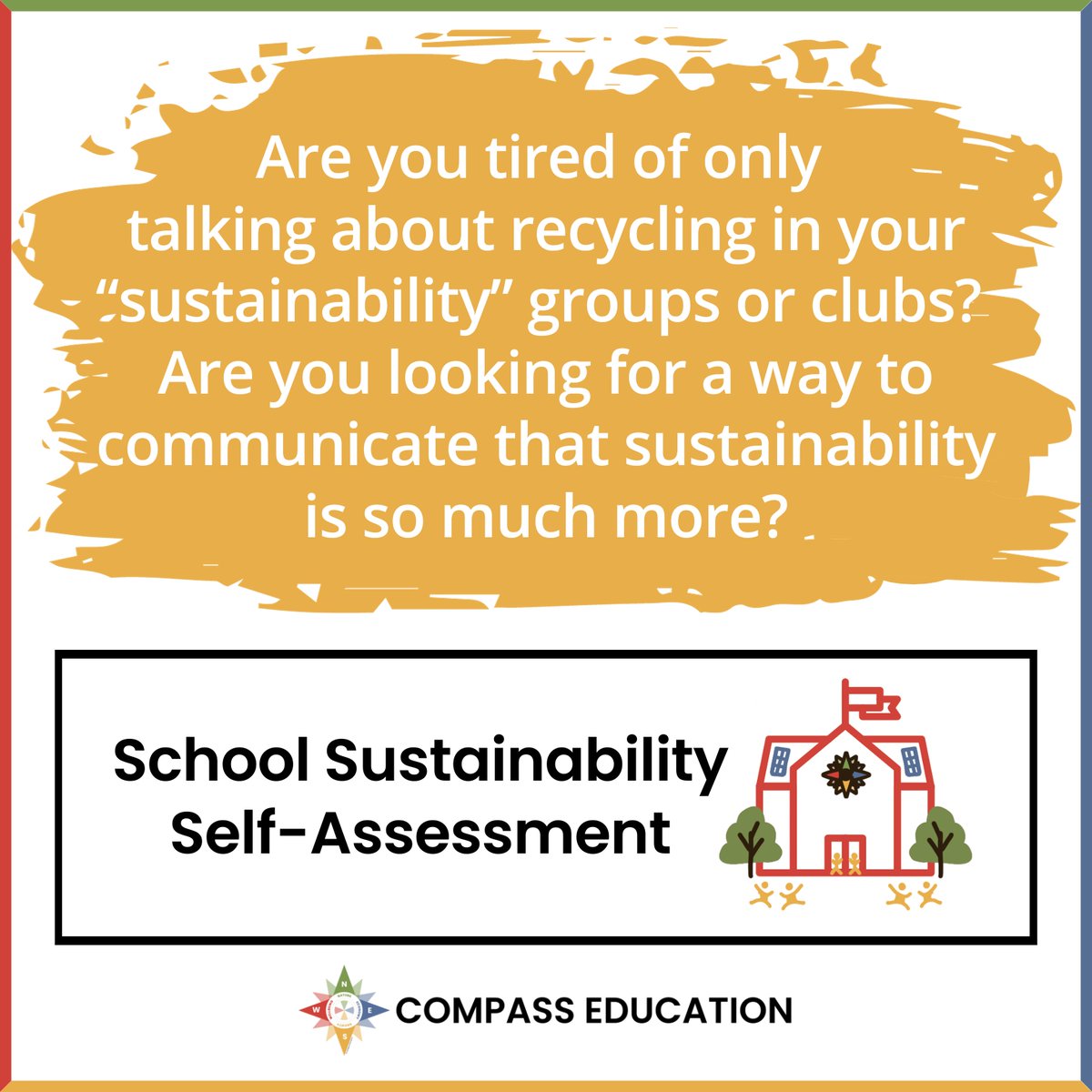 The Compass Education Self-Assessment is primarily concerned with your perception of the existence of sustainability systems in your school community. More info at compasseducation.org/school-sustain… #schoolselfassessment #SustainableSchoolsDay #educationforall #globaleducation