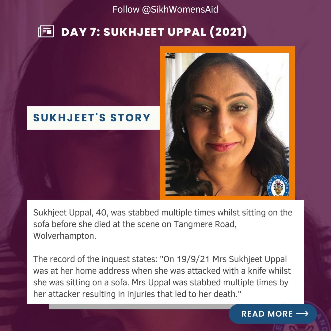 ⚠️TW: Domestic Homicide, murder, domestic abuse, suicide. 🧵⬇️

On Day 7 of #16DaysOfActivism, we mourn the tragic loss of Sukhjeet, a 40-year-old mother, sister and daughter who was brutally taken in a senseless act of murder.