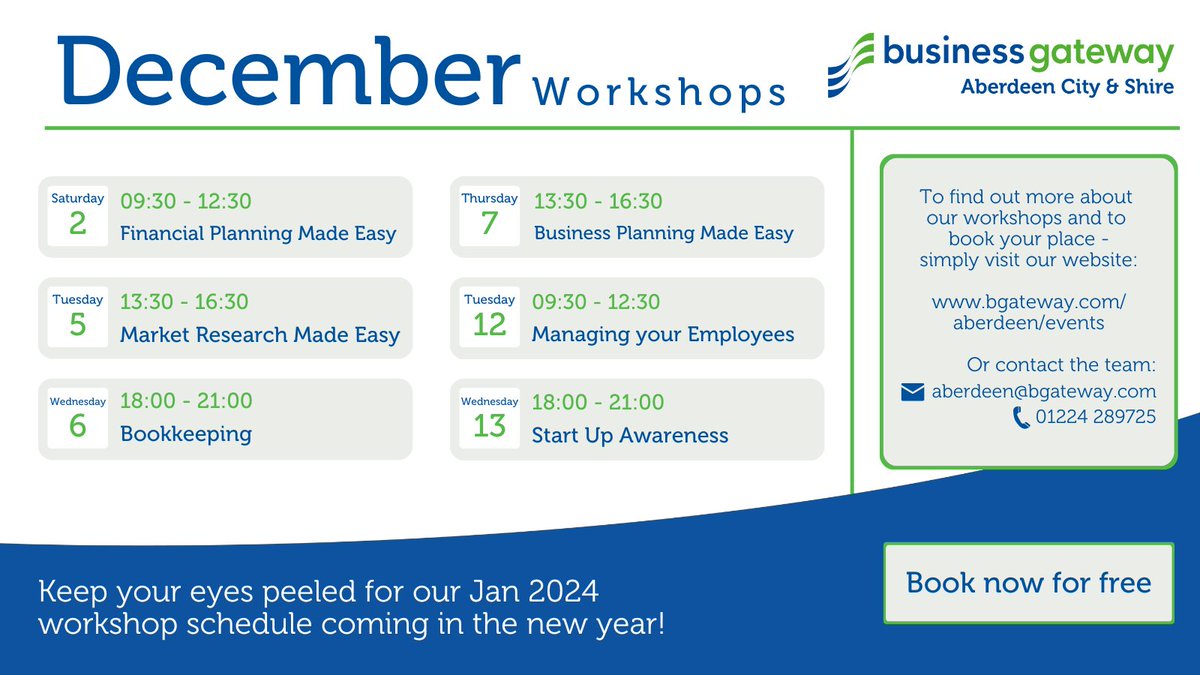 🎅 'Tis the season for new workshops! Join us for day, evening, and weekend sessions while you enjoy free parking & warm beverages at our cosy office HQ 🎄 🌟Seize this magical opportunity for personal & business growth before the year ends! Book now: ow.ly/lGYa50QcYKZ