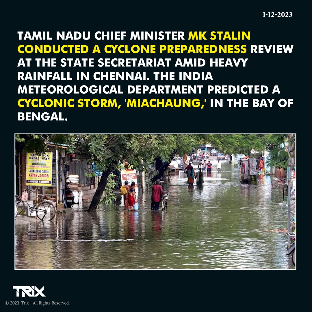 'Tamil Nadu CM Stalin Reviews Cyclone Preparedness Amid Heavy Rainfall in Chennai'

 #MKStalin #CyclonePreparedness #Miachaung #TamilNadu #ChennaiRainfall #WeatherUpdate #DisasterPrevention  #CycloneAlert #trixindia #IndiaMeteorologicalDepartment #SafetyFirst