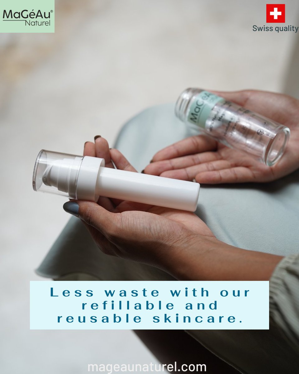 Embrace sustainability with MaGéAu Naturel! 🌿✨ Less waste, more love for our planet. Our refillable and reusable skincare is your eco-friendly beauty essential. Join the green revolution! 🌎💚 #SustainableBeauty #LessWaste #MaGéAuMagic #RefillRevolution