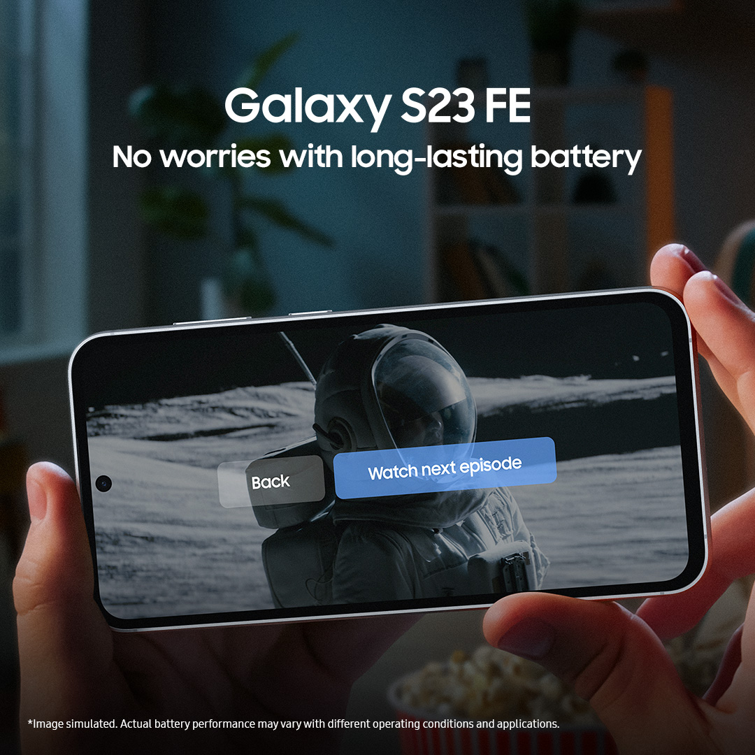 Stay powered 🔋 and entertained with long-lasting battery.
#GalaxyS23FE
#Samsung